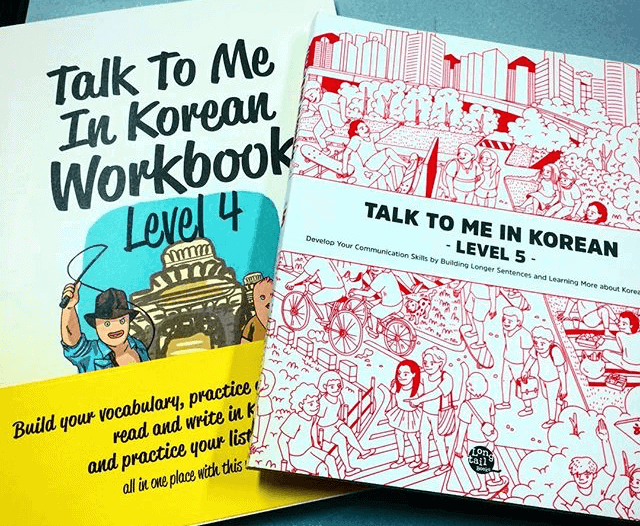 My latest round of Talk To Me In Korean Books.