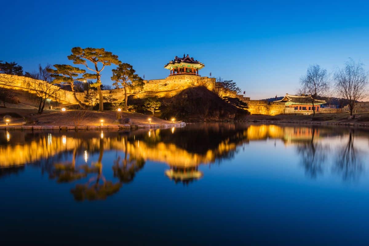 Suwon Hwaseong Fortress from afar.