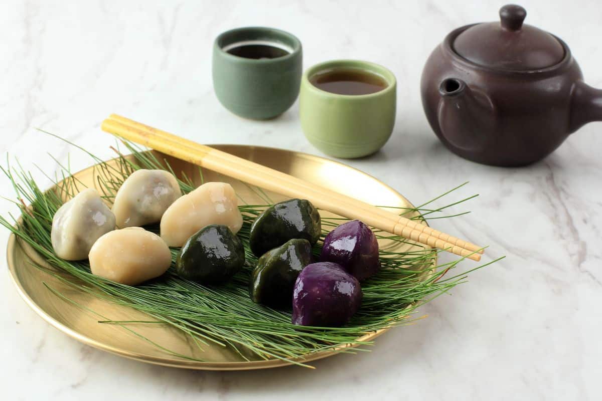 Songpyeon, half-moon shaped Korean rice cake.