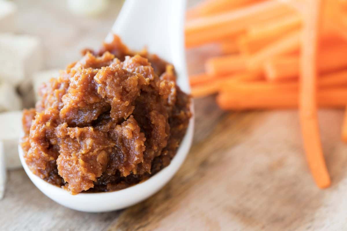 A spoonful of miso paste.