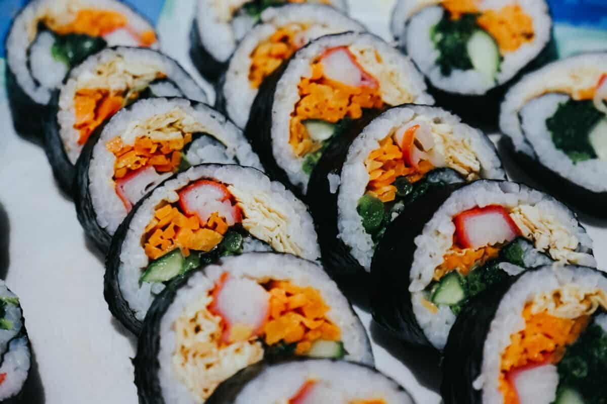 Seaweed rice rolls.