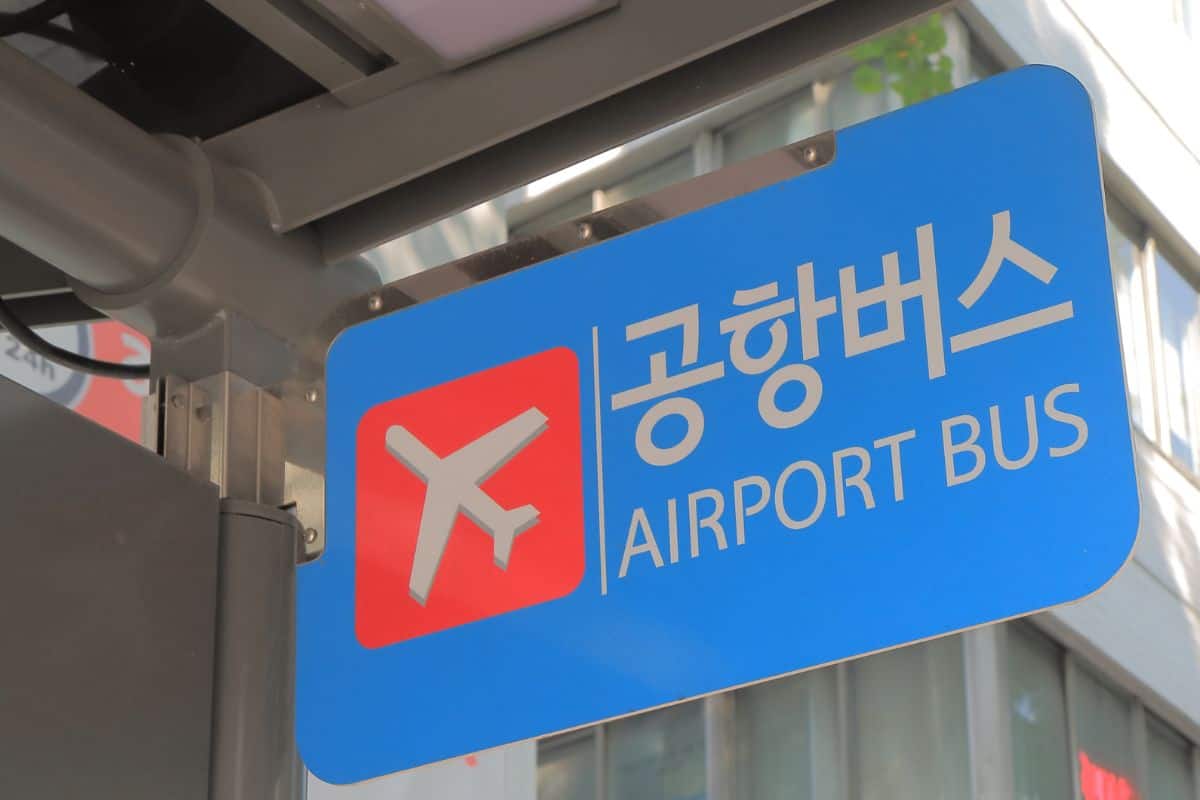 Airport bus sign in Seoul, South Korea.