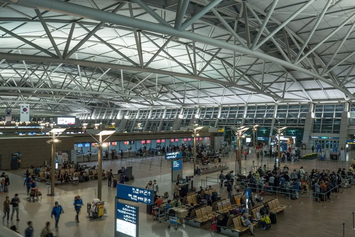 Inside Incheon International Airport, South Korea.