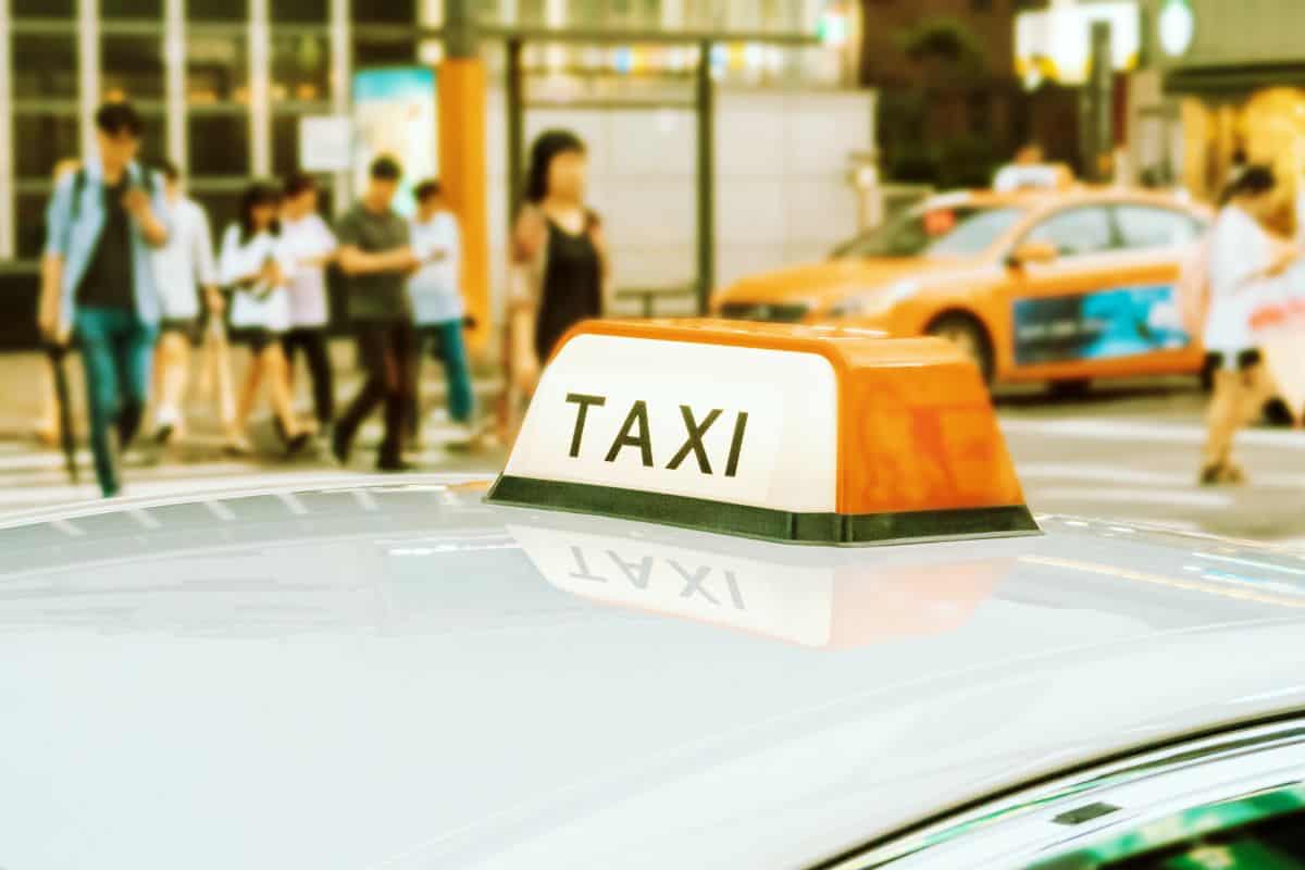 Taxi stand in Seoul, South Korea.