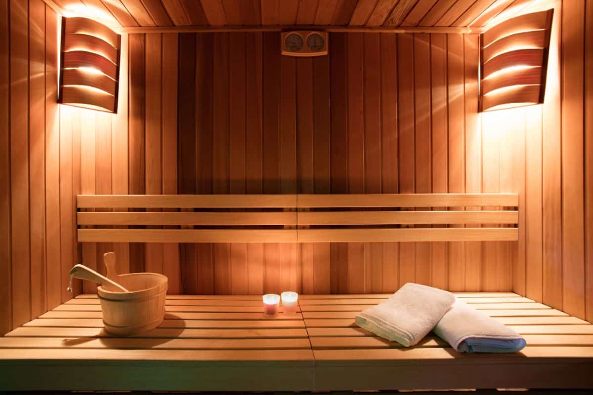 A nice sauna interior.
