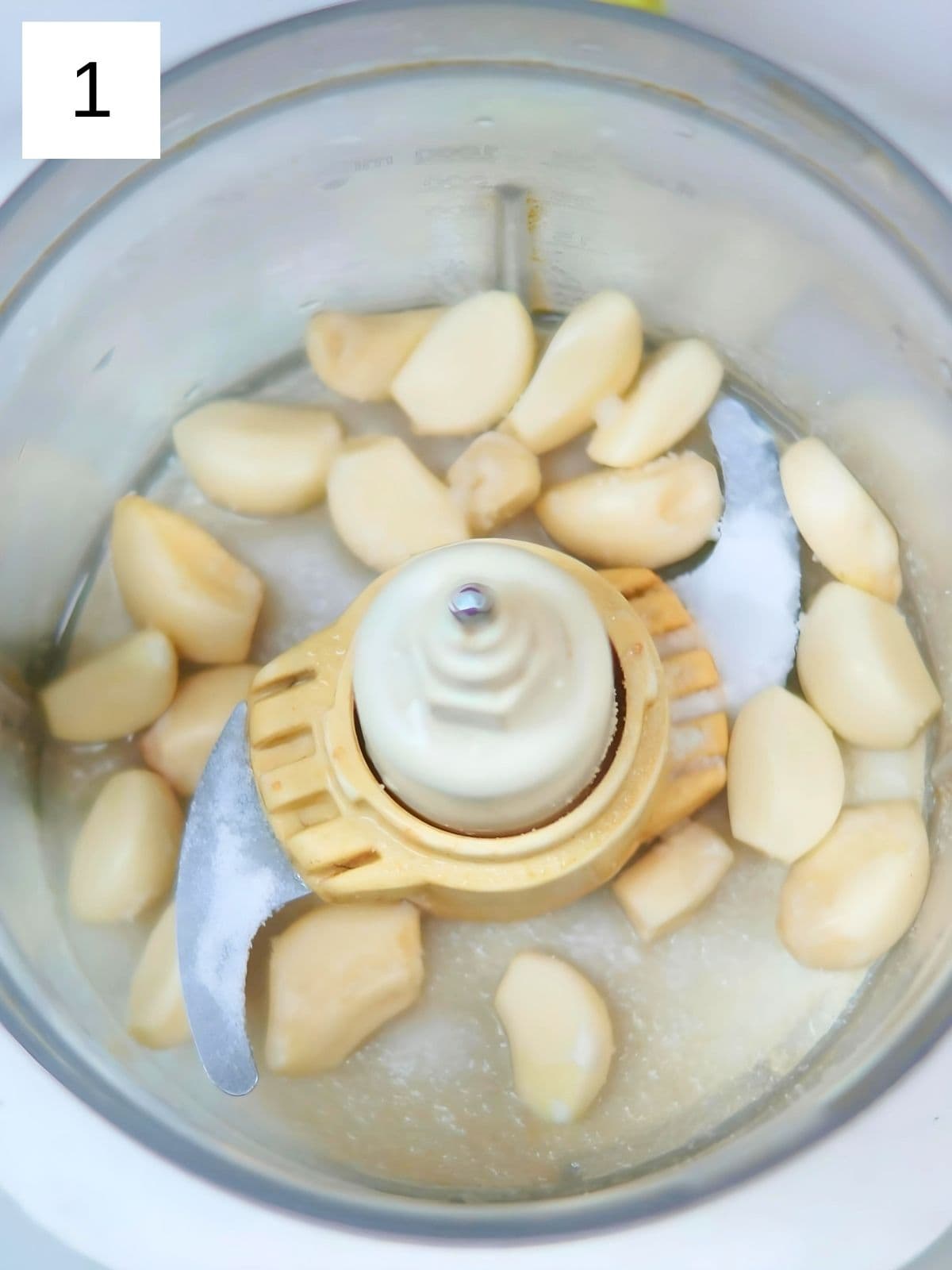 Garlic in a food processor.