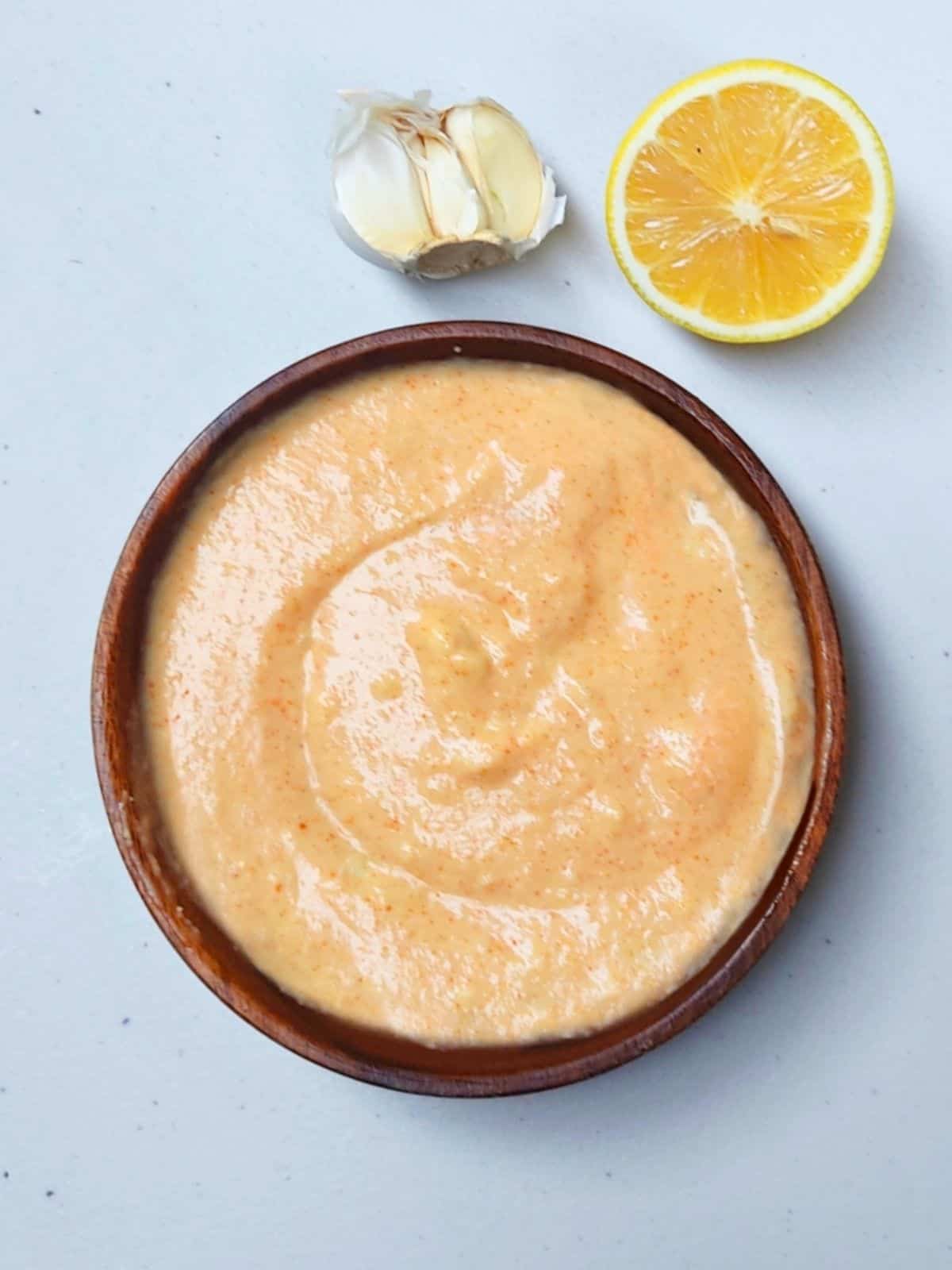 Spicy garlic sauce in a bowl.