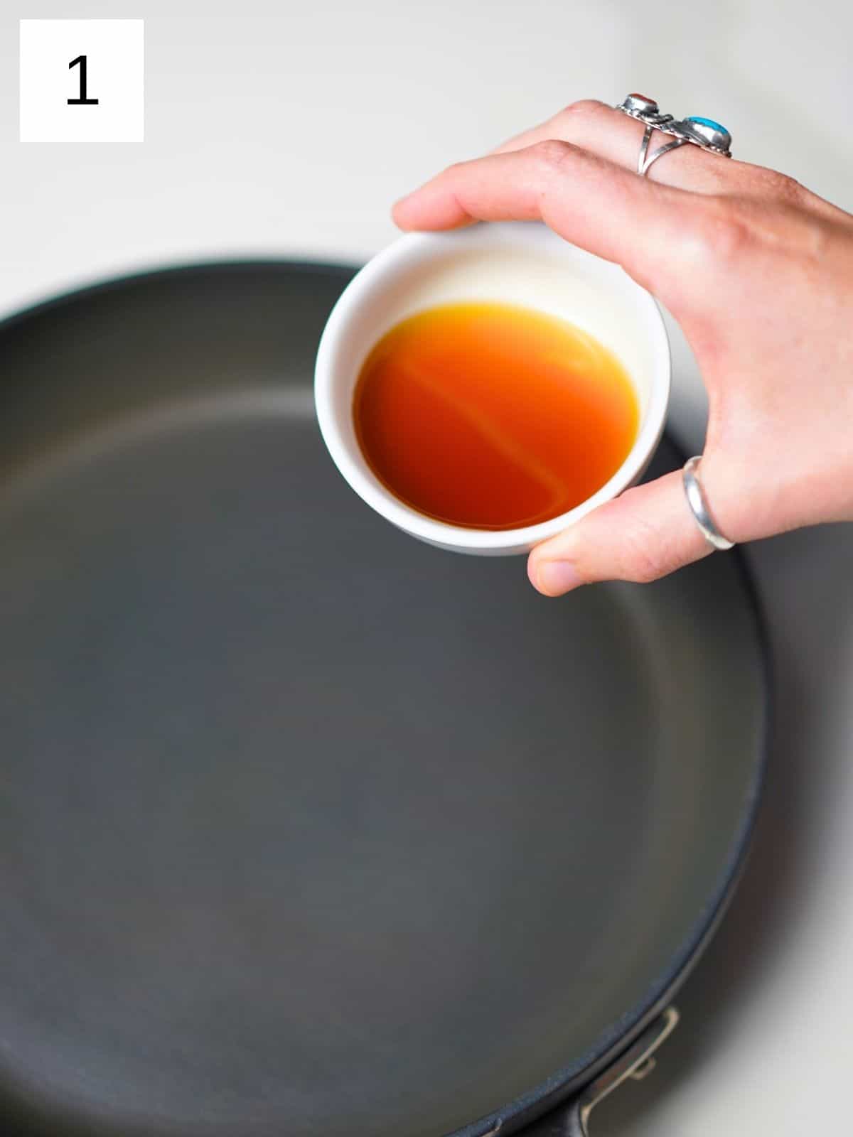 frying pan and oil.