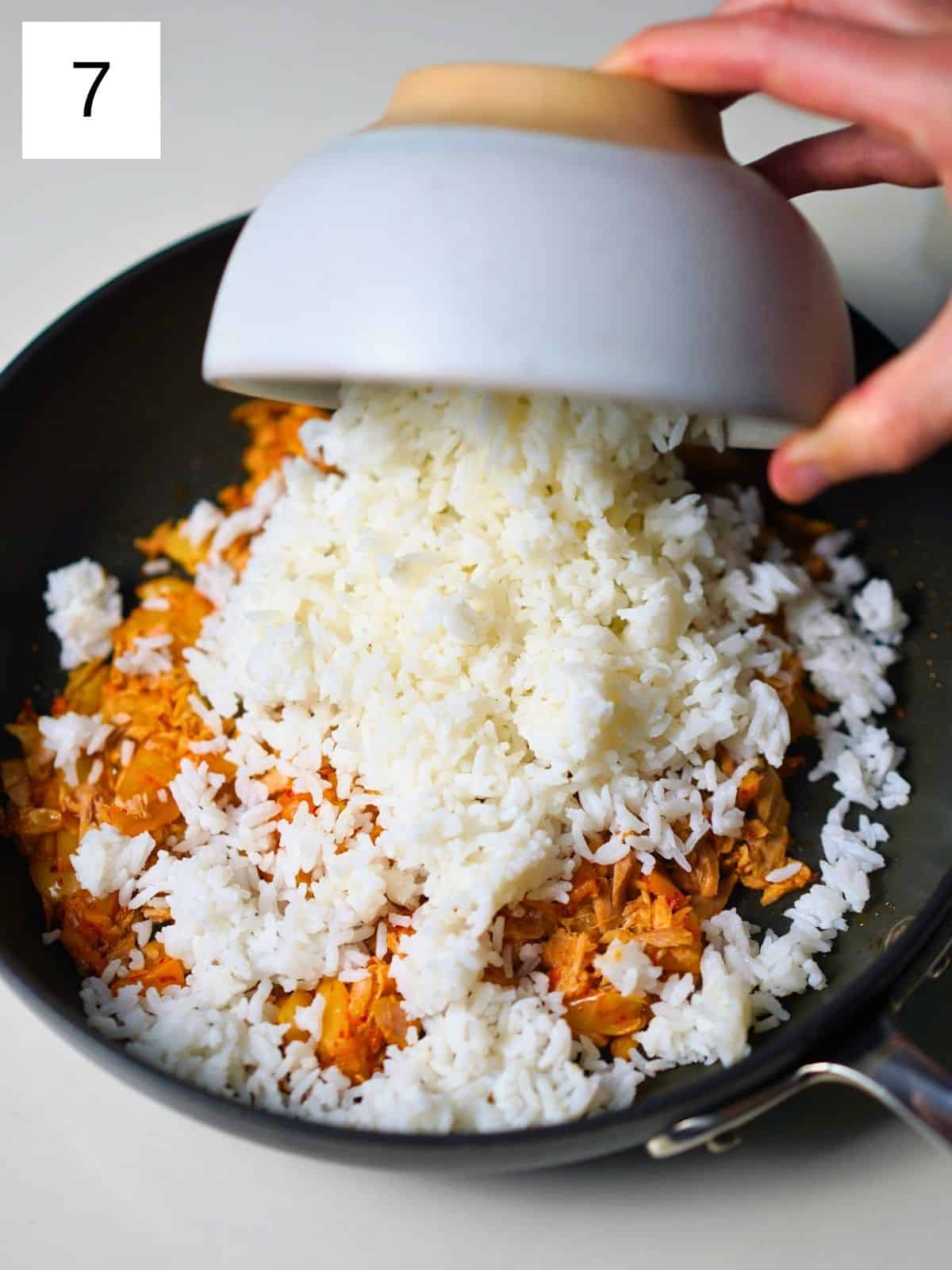 Kimchi fried rice.