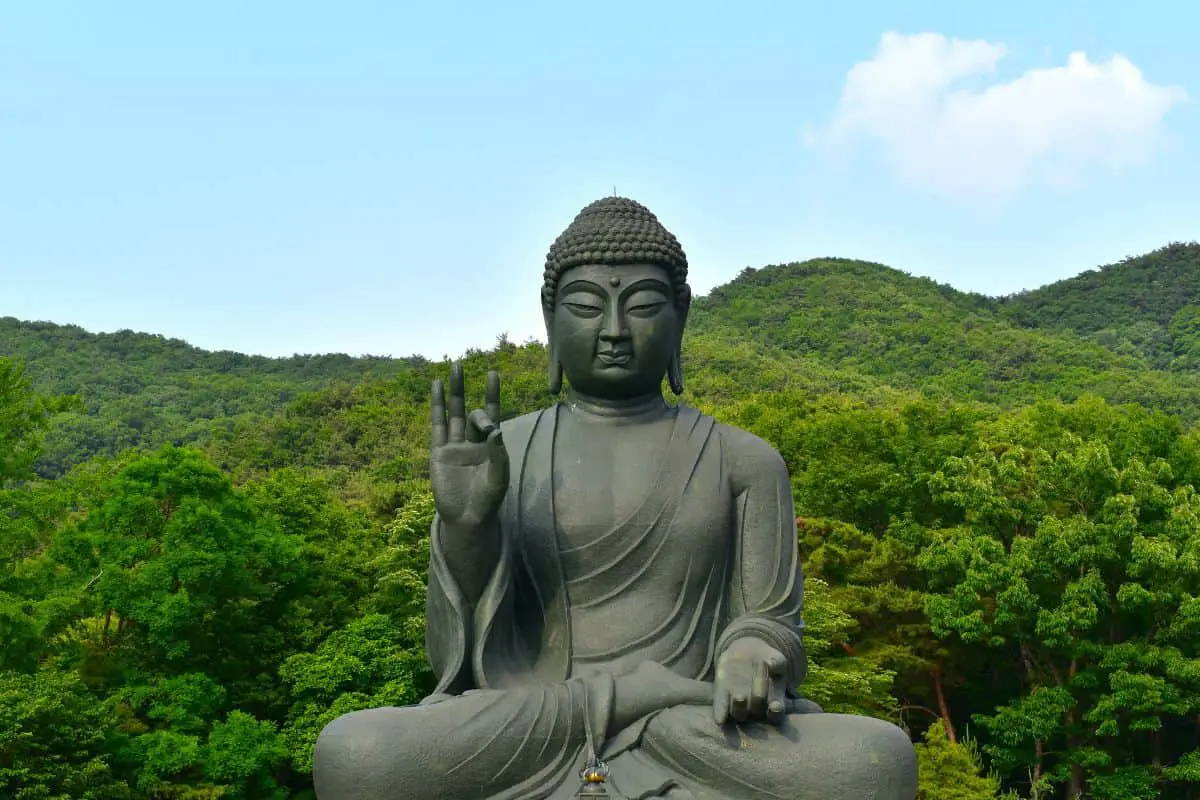 A Giant Buddha Statue in Gakwonsa Temple in South Korea. 