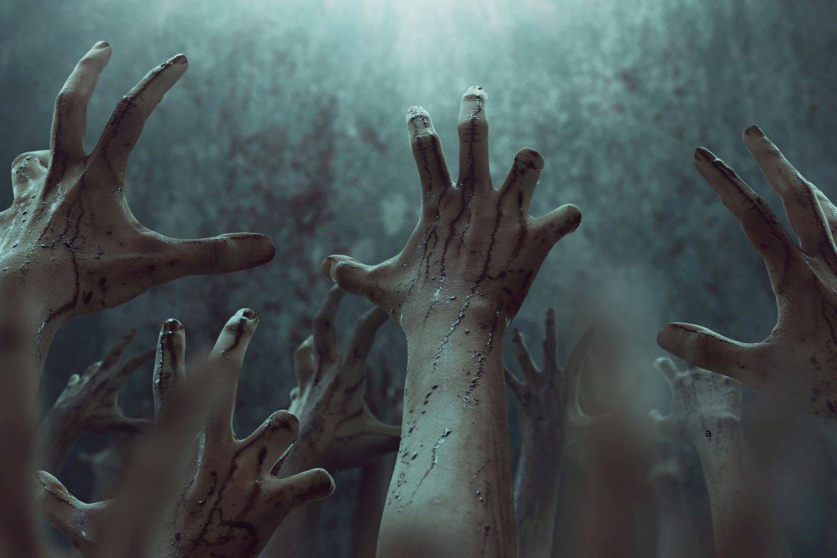 Bloody zombie hands.