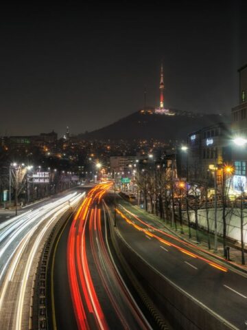 Itaewon at night.