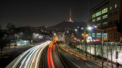 Itaewon at night.