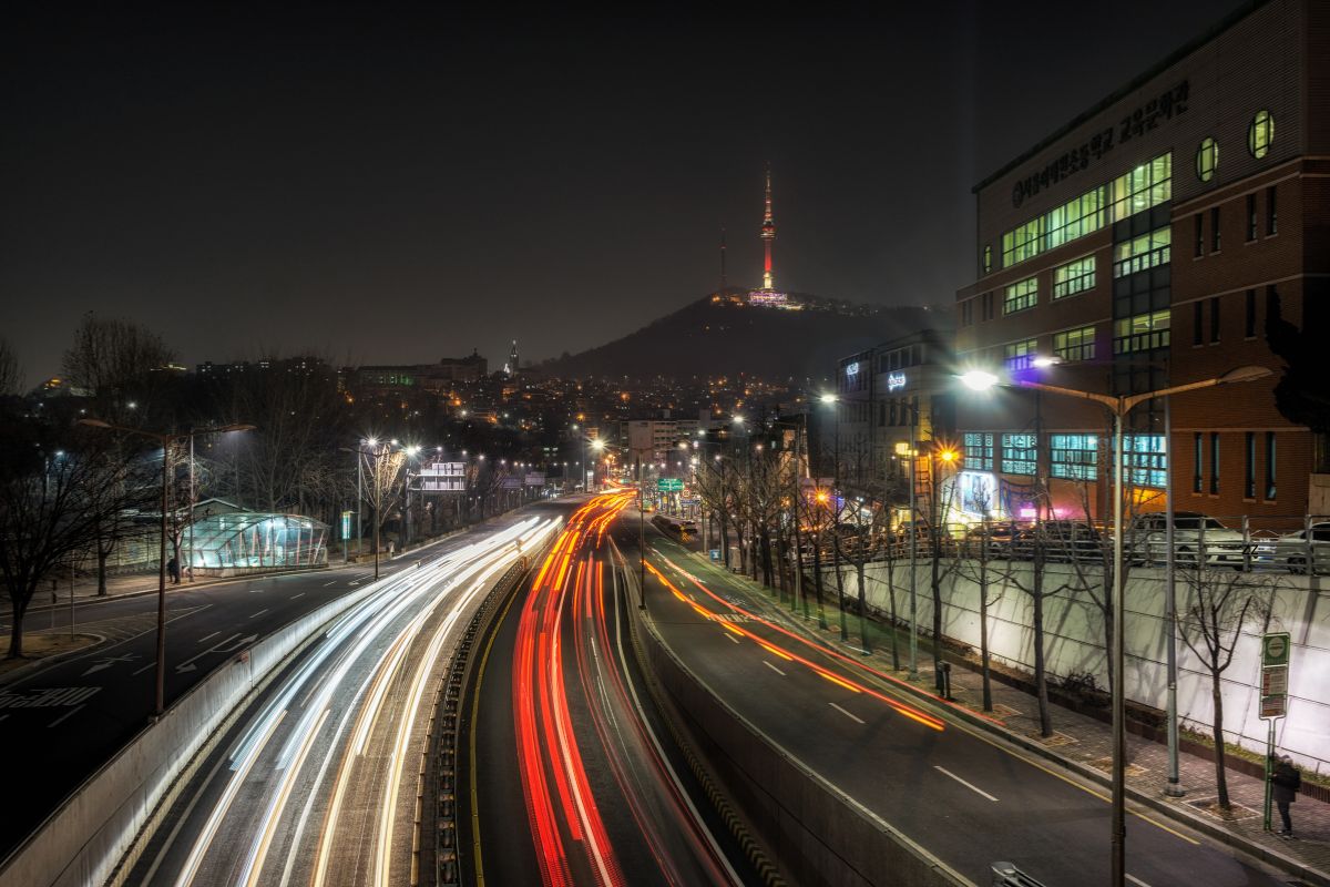 Itaewon at night.