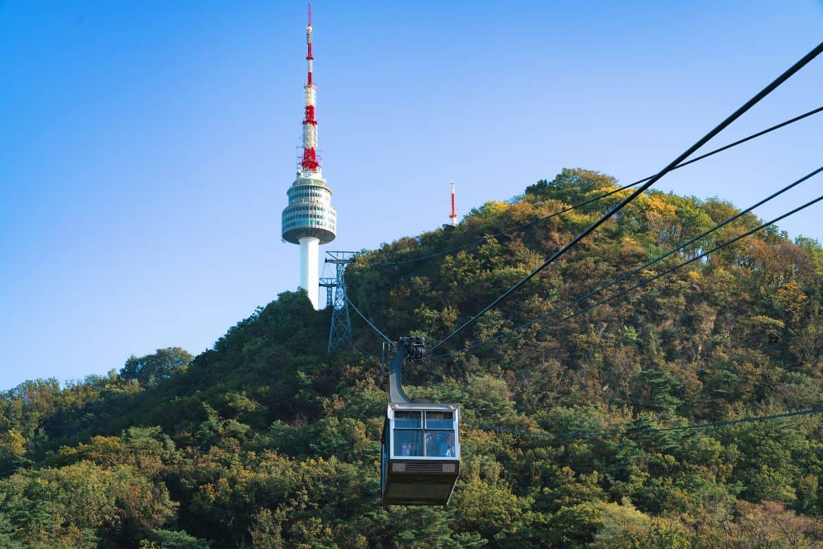 Namsan Tower Cable Car Seoul South Korea.