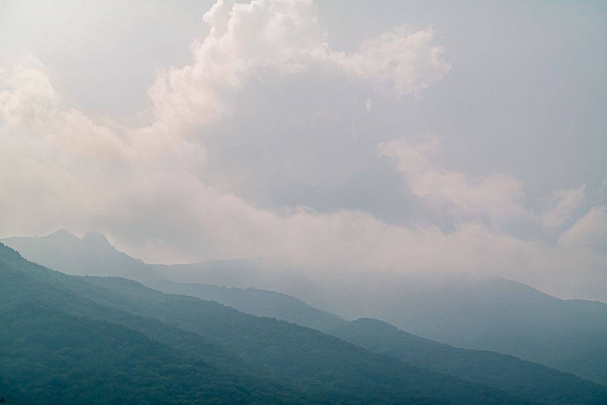 The beautiful natural scenery of Geumjeongsan Mountain in Busan, South Korea.