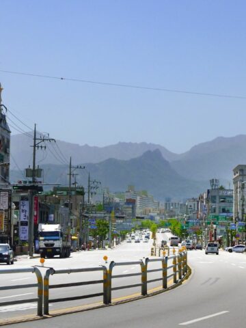 A nice view of Sokcho town, South Korea.