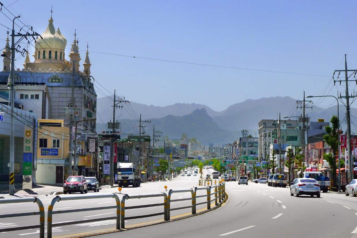 A nice view of Sokcho town, South Korea.