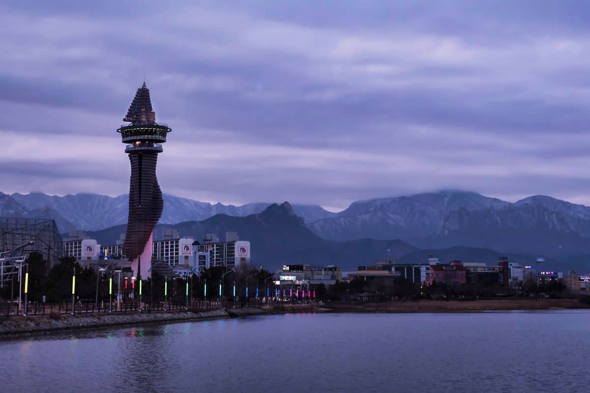 Expo tower in Sokcho city. South Korea.