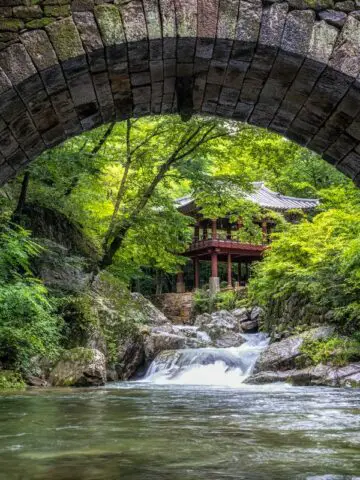 Seonamsa temple Seungseongyo bridge, South Korea.