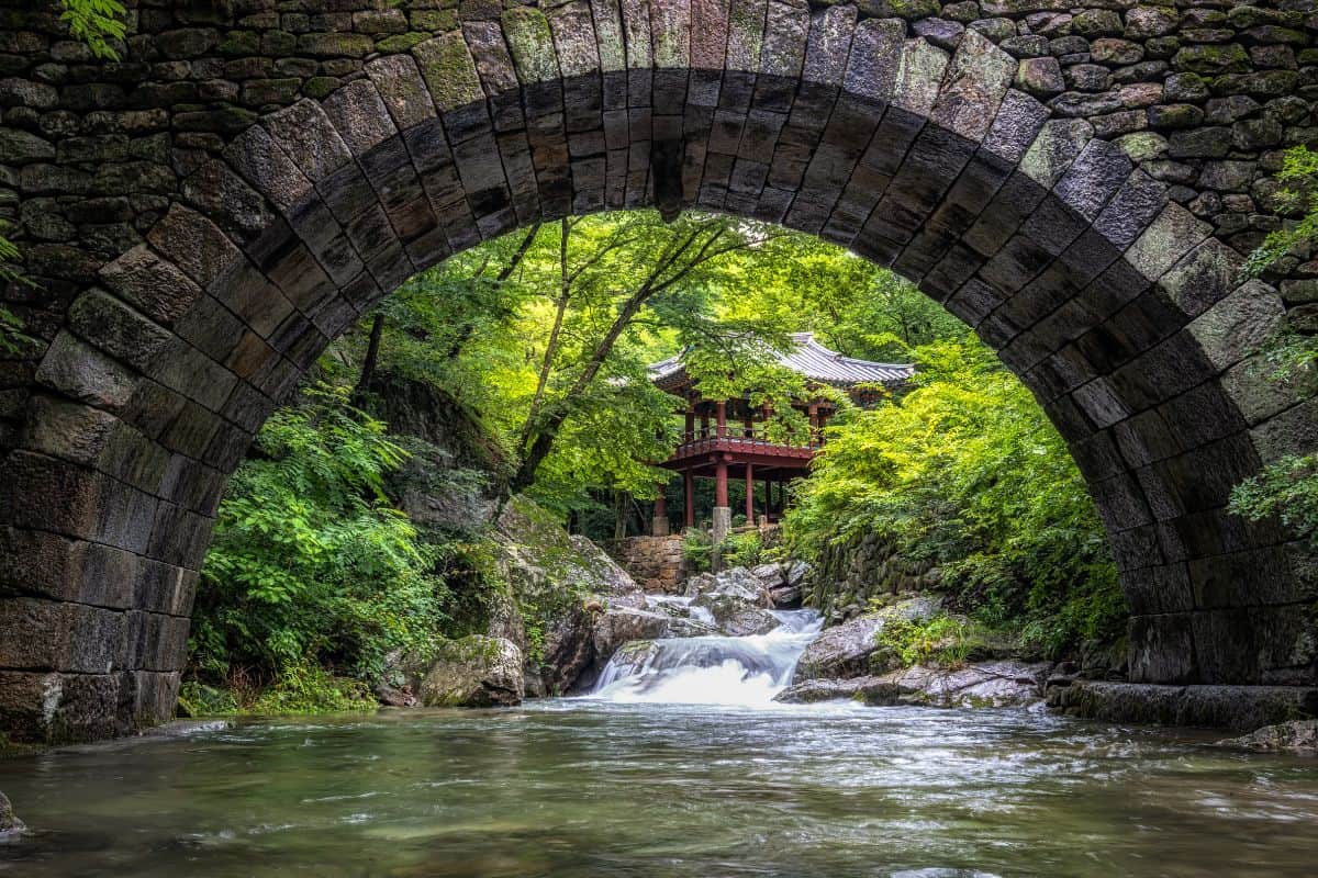 Seonamsa temple Seungseongyo bridge, South Korea.