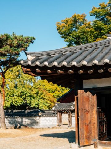 Jeonju Hanok Village Gyeonggijeon Hall in Jeonju, South Korea.