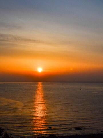 Viewing sunset from mount Seorak, South Korea.