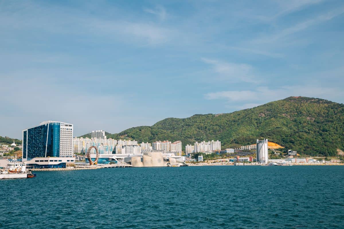 Yeosu Expo park and sea in Yeosu, Korea.