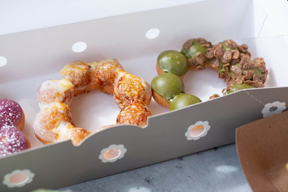 Mochi donuts in a box.