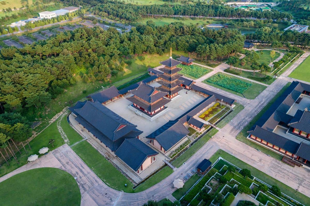 Aerial view of Baekje Cultural Land.