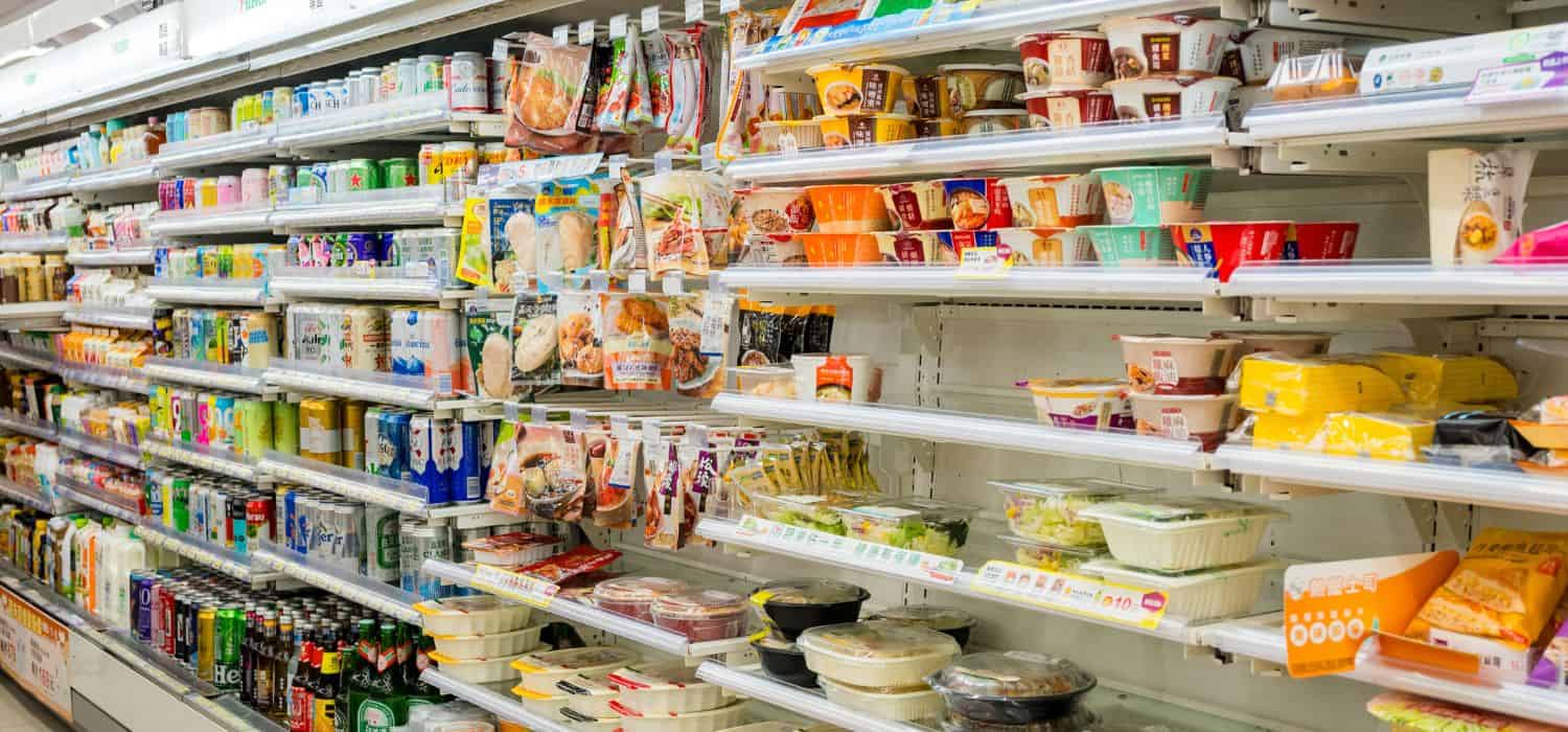An aisle of goods.