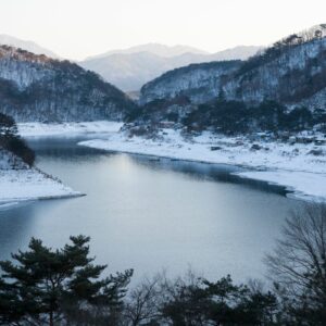 Hwacheon lake in South Korea.