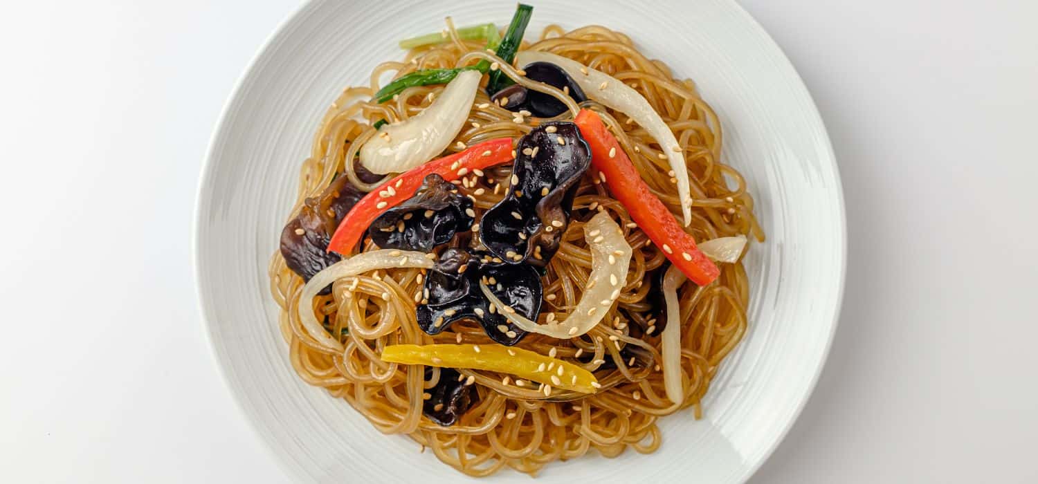 Japchae Korean noodles.