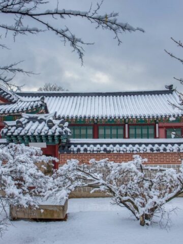 Gyeongbokgung Palace in winter of Seoul,South Korea.