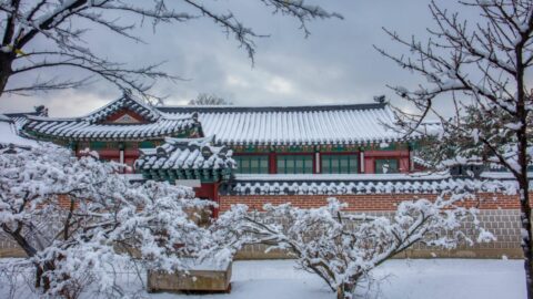 Gyeongbokgung Palace in winter of Seoul,South Korea.