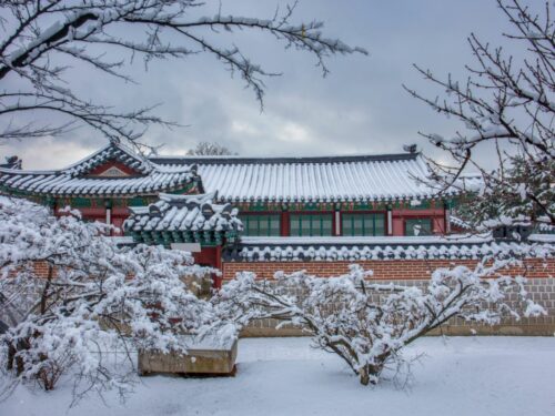 Gyeongbokgung Palace in winter of Seoul,South Korea.