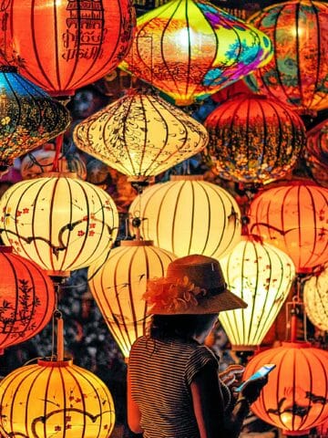 Colorful lanterns during Seollal.