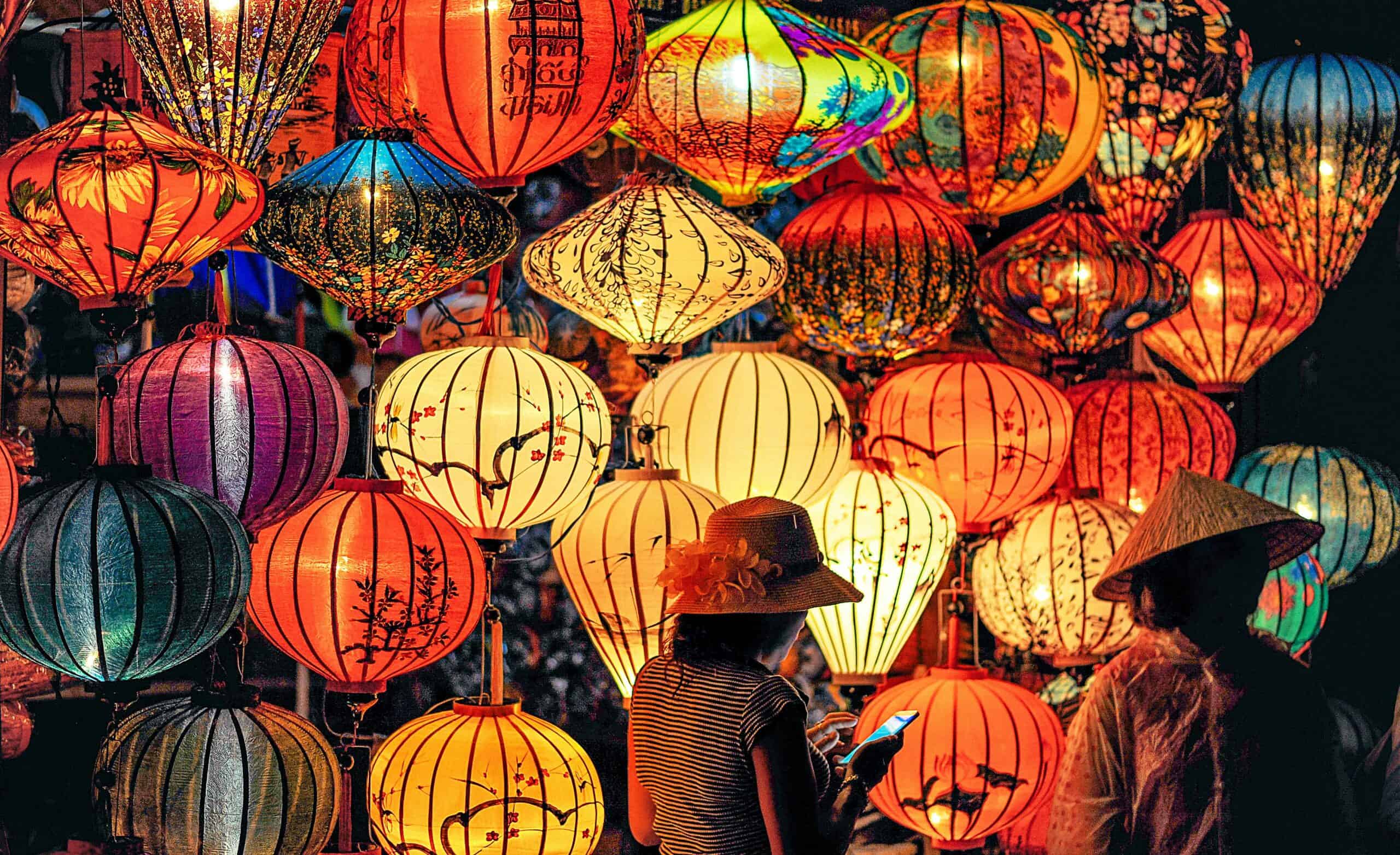 Colorful lanterns during Seollal.