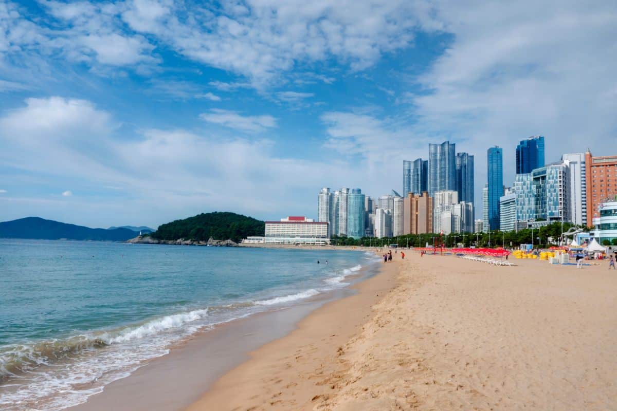 Haeundae beach during summer, Busan, South Korea.