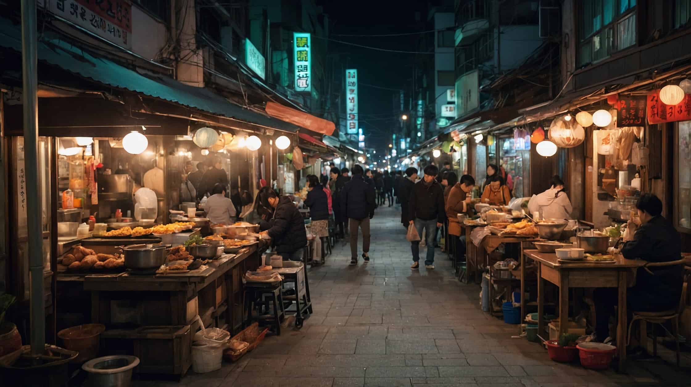 Street in Seoul at night.