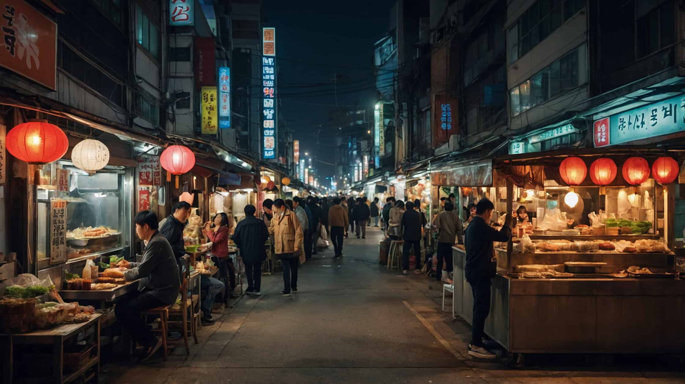 Street in Seoul at night.