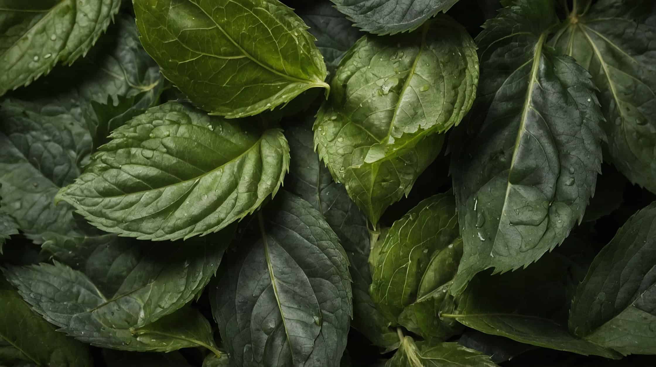Perilla leaves.