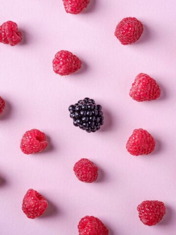 Mountain black raspberry along with red ones.