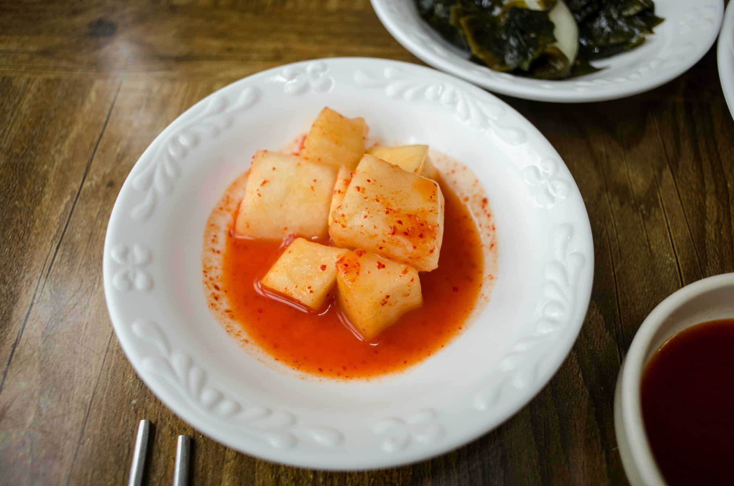 Korean radish as banchan.