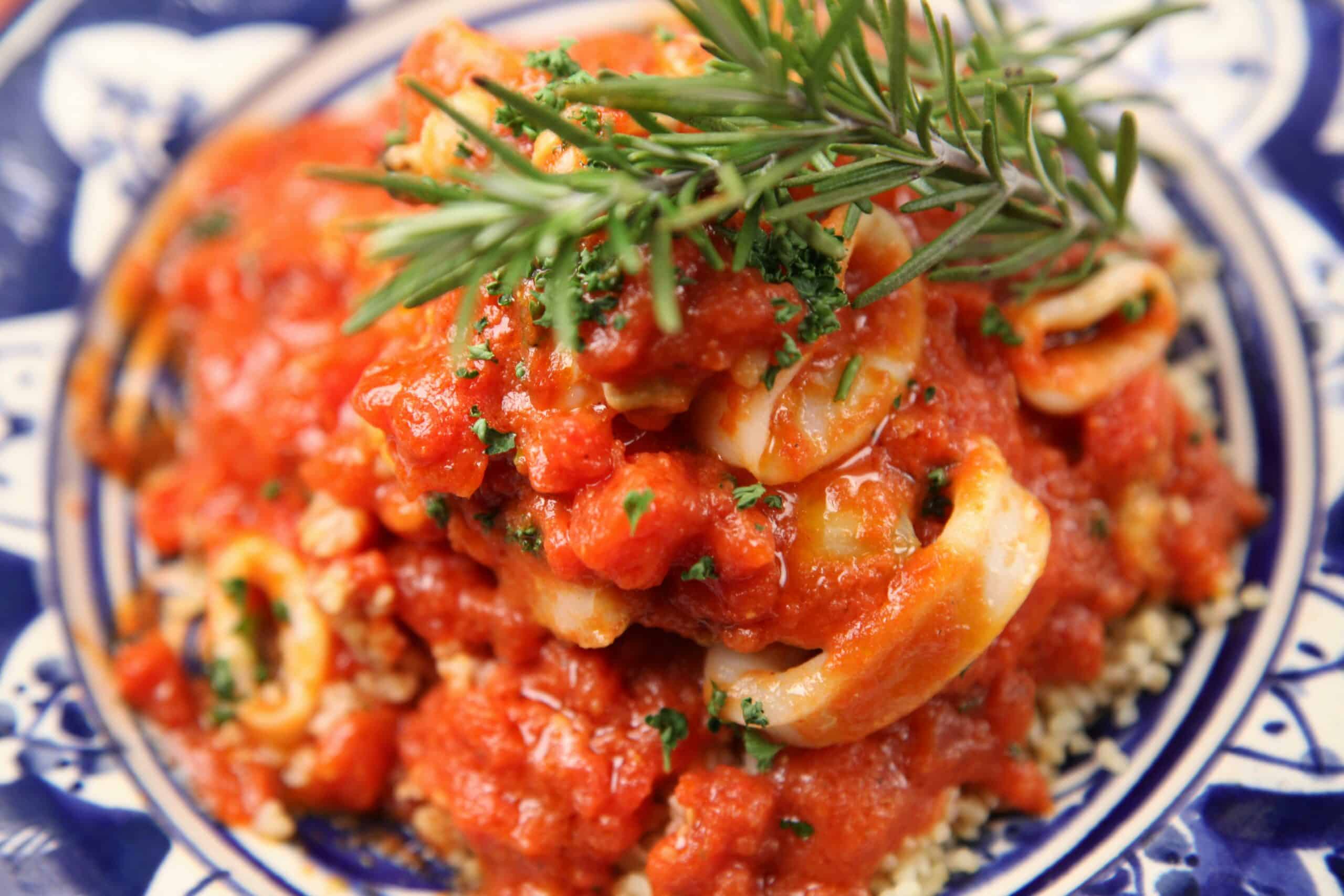 Ojingeo Bokkeum on a plate.