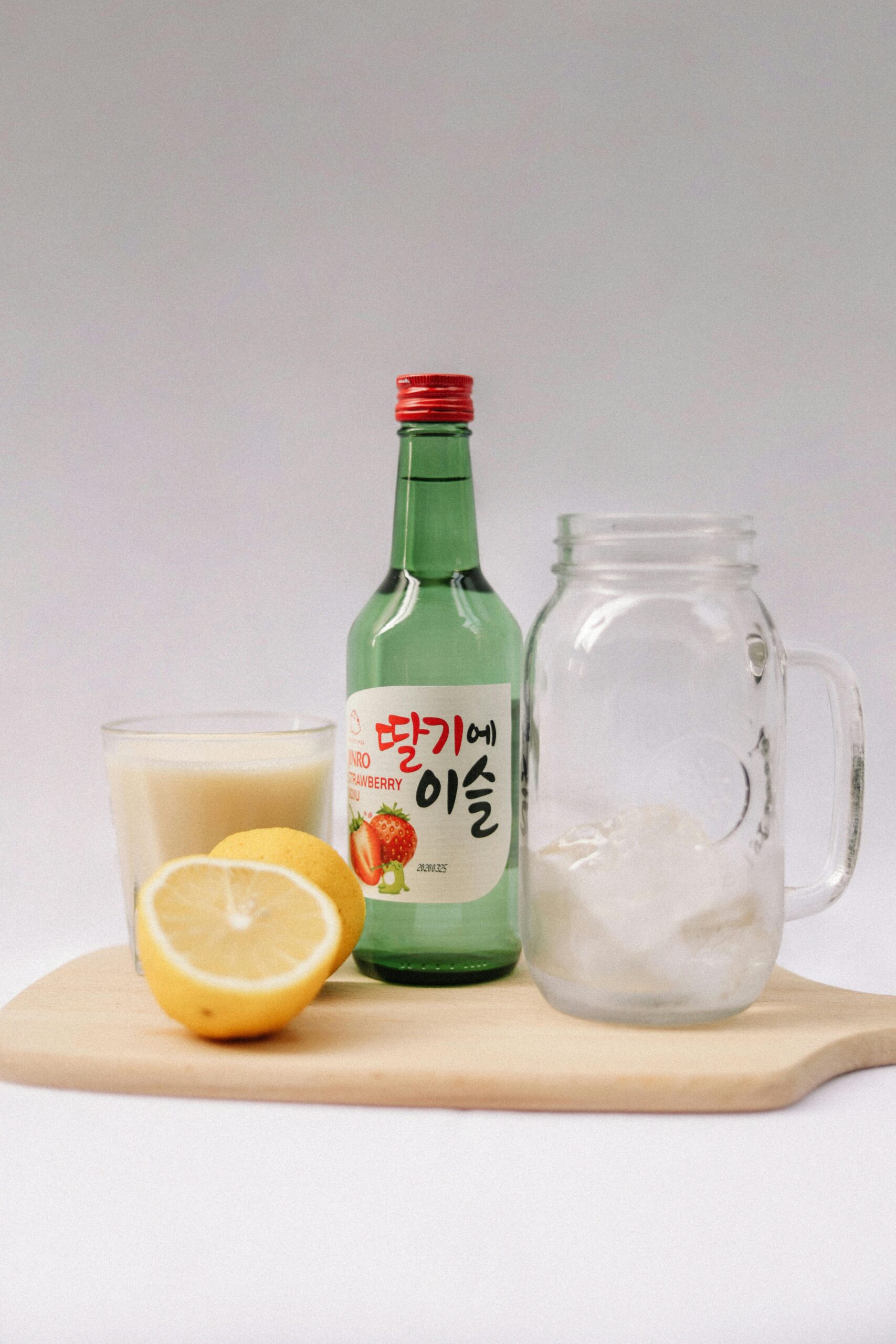 Soju cocktail ingredients.