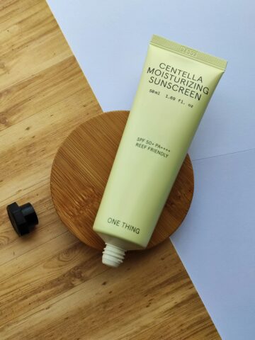 Skincare product with Centella Asiatica.