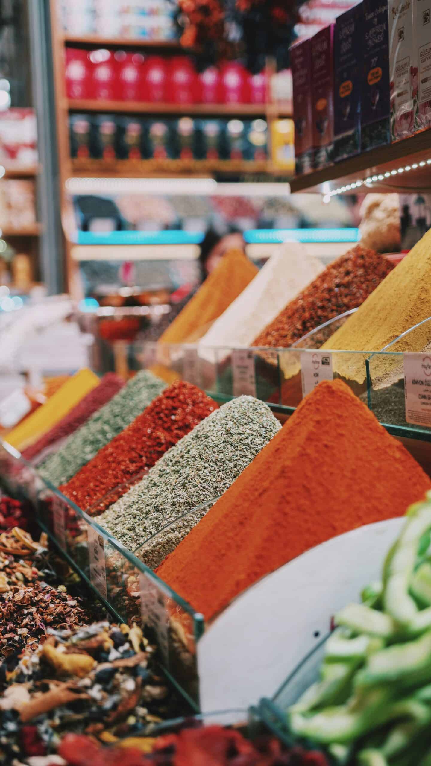 A display of different spices.