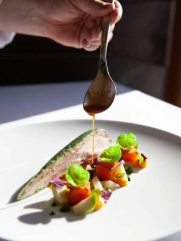 Elegant Korean cuisine with modern presentation.